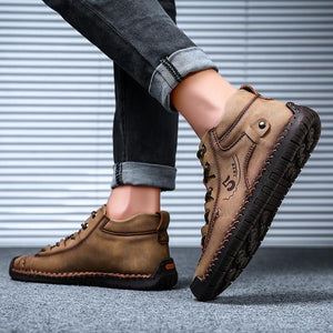 Men Hand Stitching Fashionable High-top Leather Boots