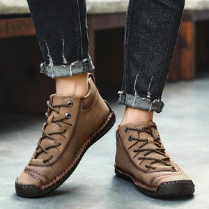 Men Hand Stitching Fashionable High-top Leather Boots