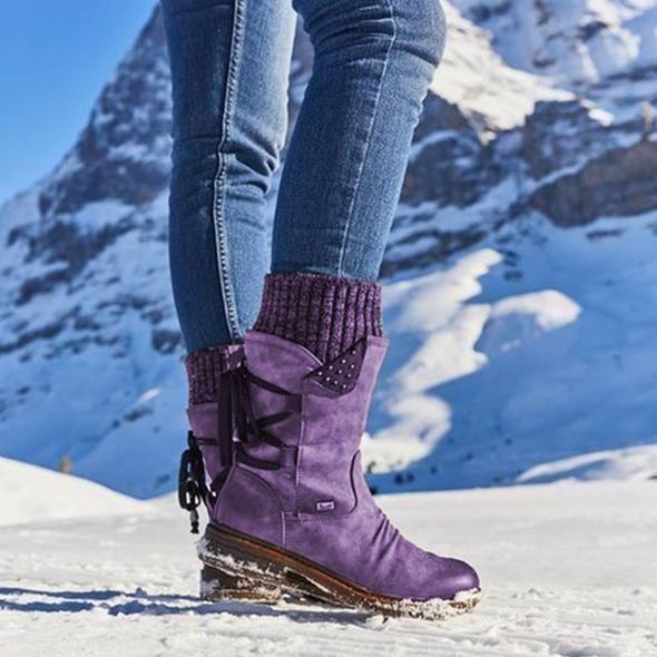 Women's Winter Warm Back Lace Up Snow Boots