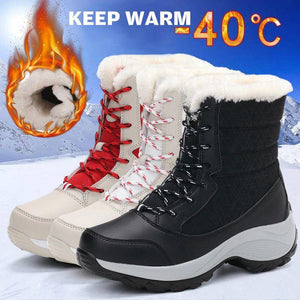 Waterproof Keep Warm Thick Fur High Heel Platform Winter Snow Boots For Women