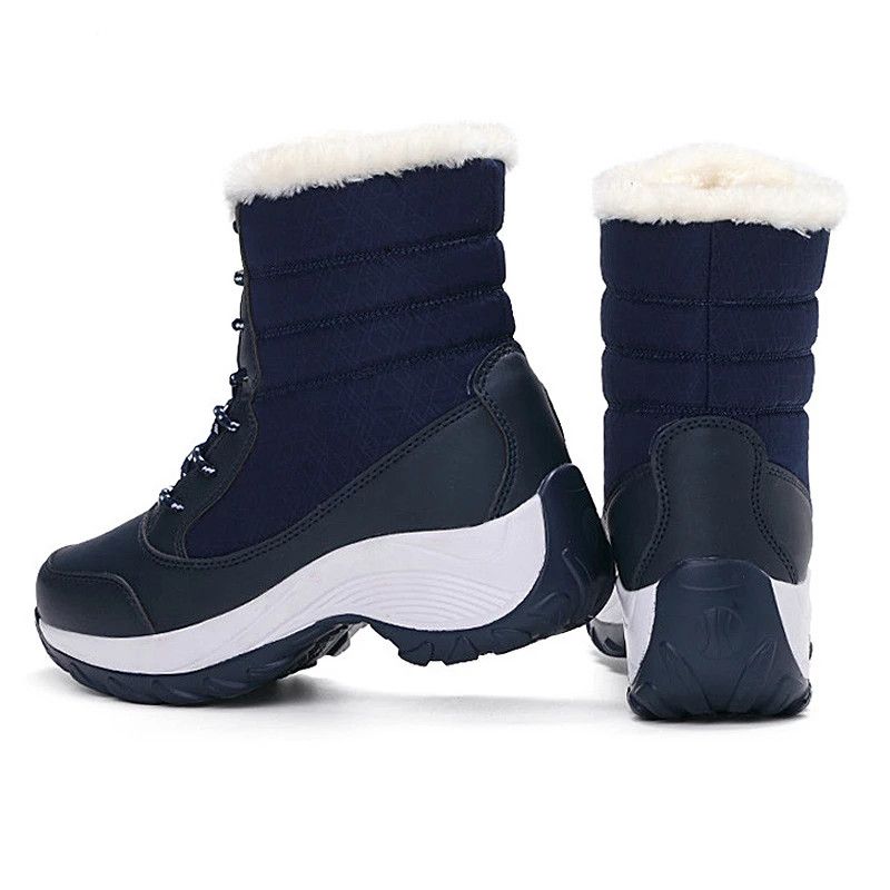 Waterproof Keep Warm Thick Fur High Heel Platform Winter Snow Boots For Women