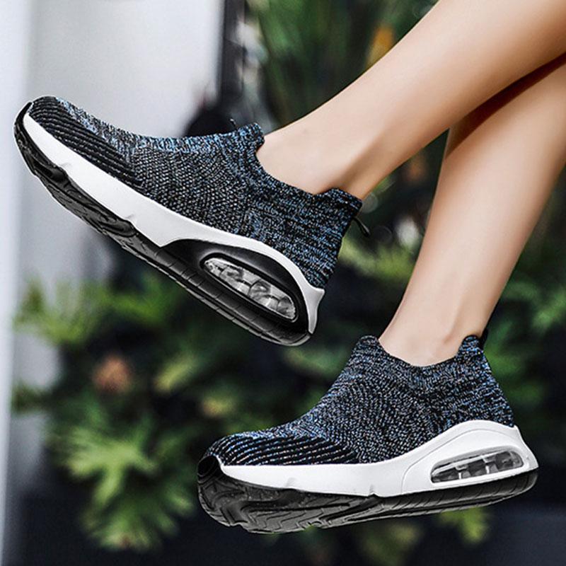 Women Flying Woven Air Cushion Casual Shoes