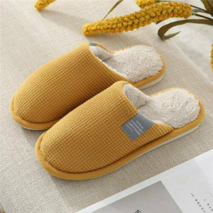 Simple Solid Non-slip Indoor Bedroom Warm Plush Slippers for Women