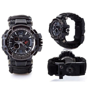 8 in 1 Outdoor Multi functional Waterproof Military Tactical Paracord Watch