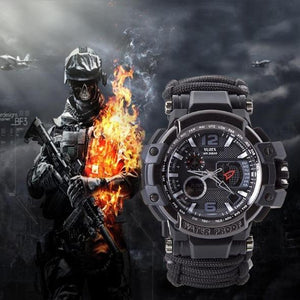 8 in 1 Outdoor Multi functional Waterproof Military Tactical Paracord Watch