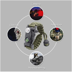 8 in 1 Outdoor Multi functional Waterproof Military Tactical Paracord Watch