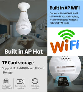 Home Security 360 Light Bulb Wifi Camera 1080P HD