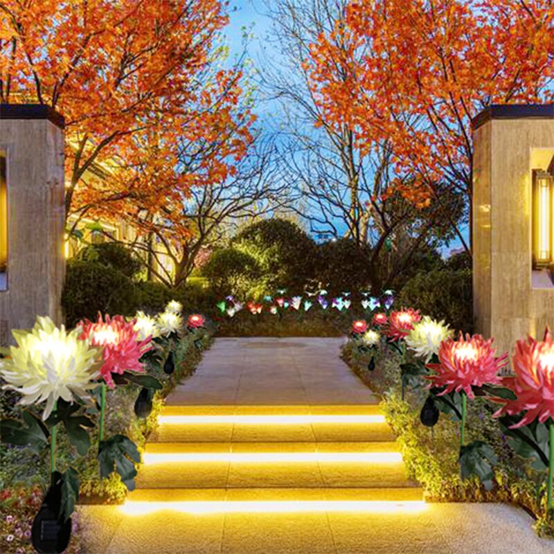 Artificial Chrysanthemum Solar Garden Light Buy 2 get 10% off