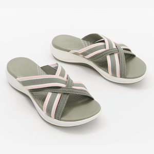 Women Sandals Stretch Cross Orthotic Slide Sandals