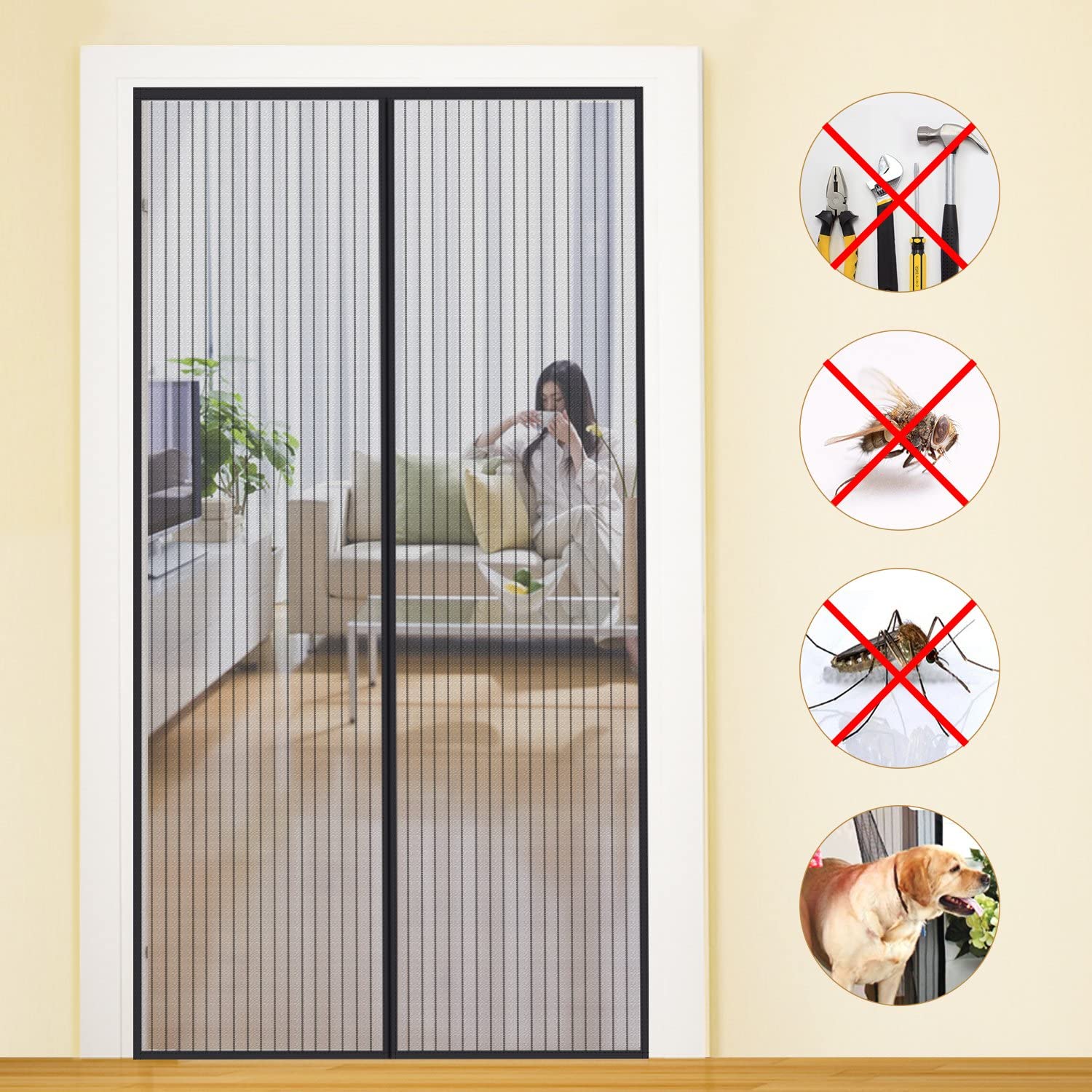 Summer magnetic anti-mosquito Velcro curtain