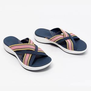 Women Sandals Stretch Cross Orthotic Slide Sandals