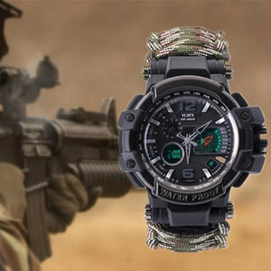 8 in 1 Outdoor Multi functional Waterproof Military Tactical Paracord Watch