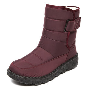 Warm and Waterproof Plush Snow Boots for Women