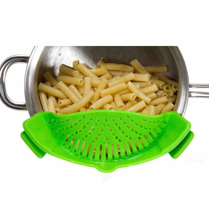 Silicone  Universal Kitchen Clip On Pot Strainer