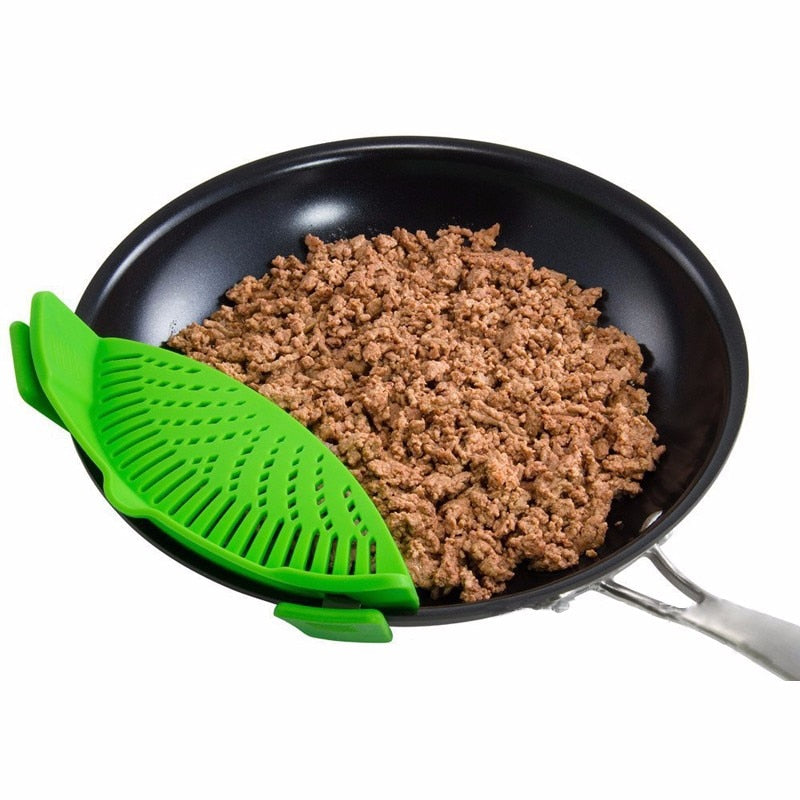 Silicone  Universal Kitchen Clip On Pot Strainer