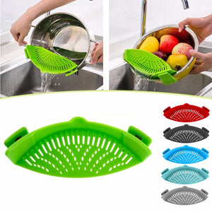 Silicone  Universal Kitchen Clip On Pot Strainer