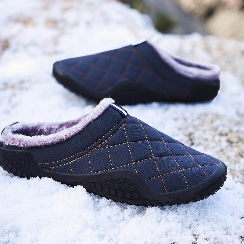 Waterproof Men's Winter Home Slippers Warm Cotton Shoes