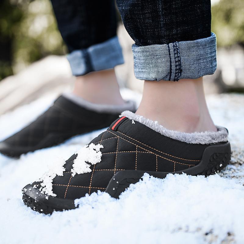 Waterproof Men's Winter Home Slippers Warm Cotton Shoes