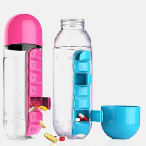 Water Bottle With Pill Travel Box