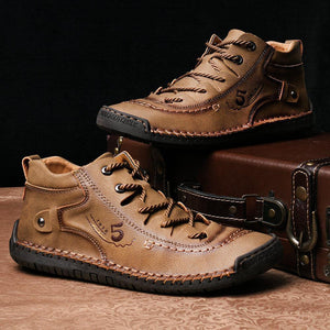 Men Hand Stitching Fashionable High-top Leather Boots