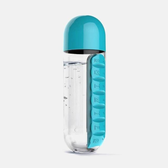 Water Bottle With Pill Travel Box