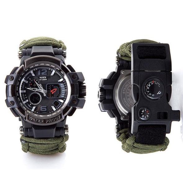 8 in 1 Outdoor Multi functional Waterproof Military Tactical Paracord Watch