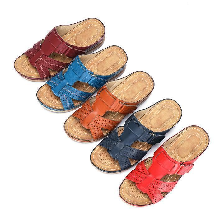 Leather Soft Footbed Arch Support Sandals 2022