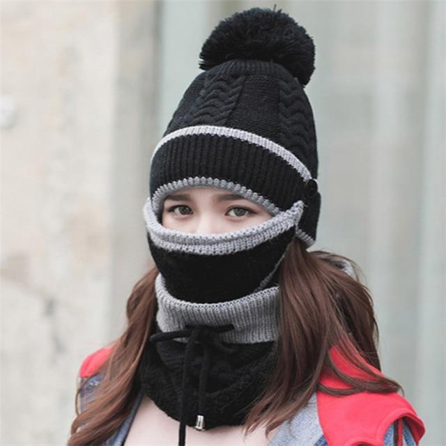 3PCS Womens Winter Scarf Set