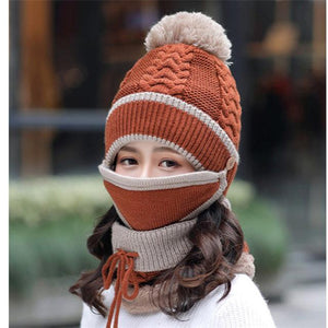 3PCS Womens Winter Scarf Set