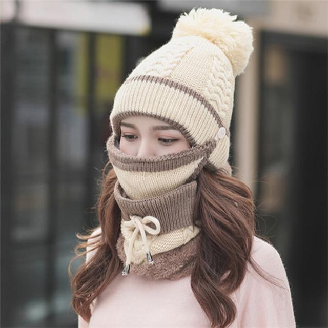 3PCS Womens Winter Scarf Set