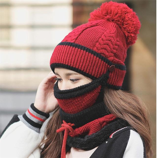 3PCS Womens Winter Scarf Set